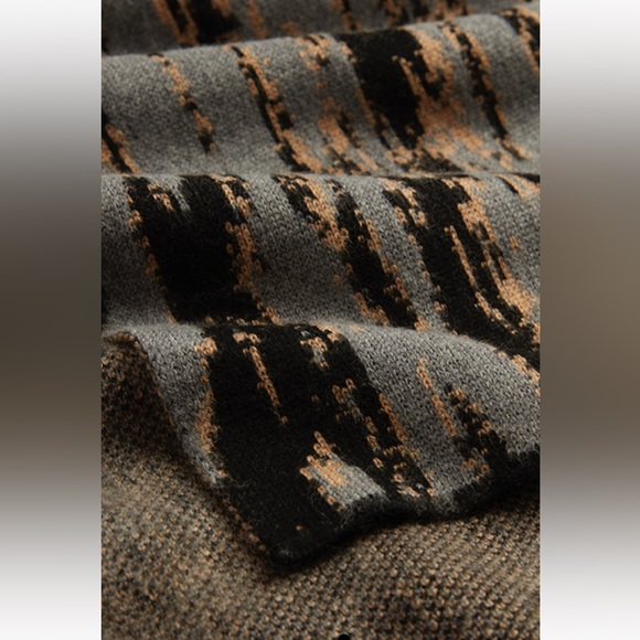 AllSaints Camo Merino Wool Scarf NWT - Picture 3 of 4
